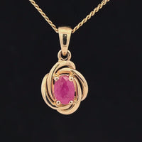 ANHÄNGER AUS 585/- GELBGOLD MIT RUBIN