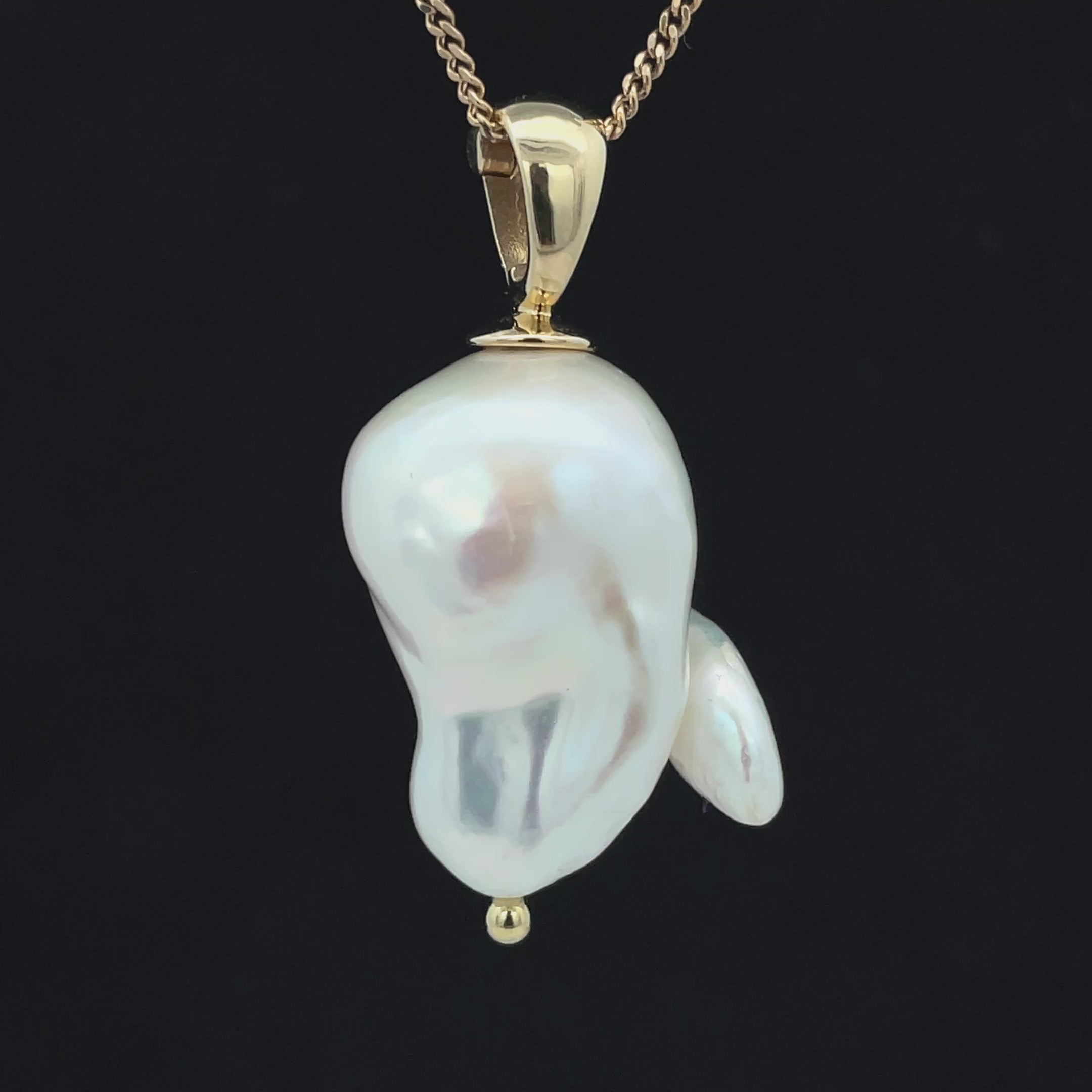 CLIPANHÄNGER AUS 375/- GELBGOLD MIT SÜßWASSERZUCHTPERLE