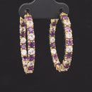 CREOLEN AUS 925/- SILBER VERGOLDET MIT AMETHYST & ZIRKON
