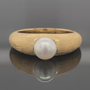 RING AUS 925/- SILBER VERGOLDET MIT SÜßWASSERZUCHTPERLE