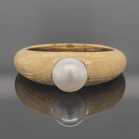RING AUS 925/- SILBER VERGOLDET MIT SÜßWASSERZUCHTPERLE