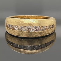 RING AUS 925/- SILBER VERGOLDET MIT CHAMP. DIAMANTEN