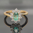 RING AUS 925/- SILBER VERGOLDET MIT SAMBIA SMARAGD & ZIRKON