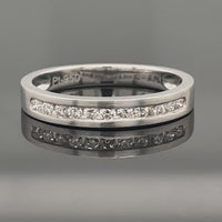 RING AUS 950/- PLATIN MIT BRILLANTEN (LR) AUS KANADA (GES.CA. 0,20 ct.)