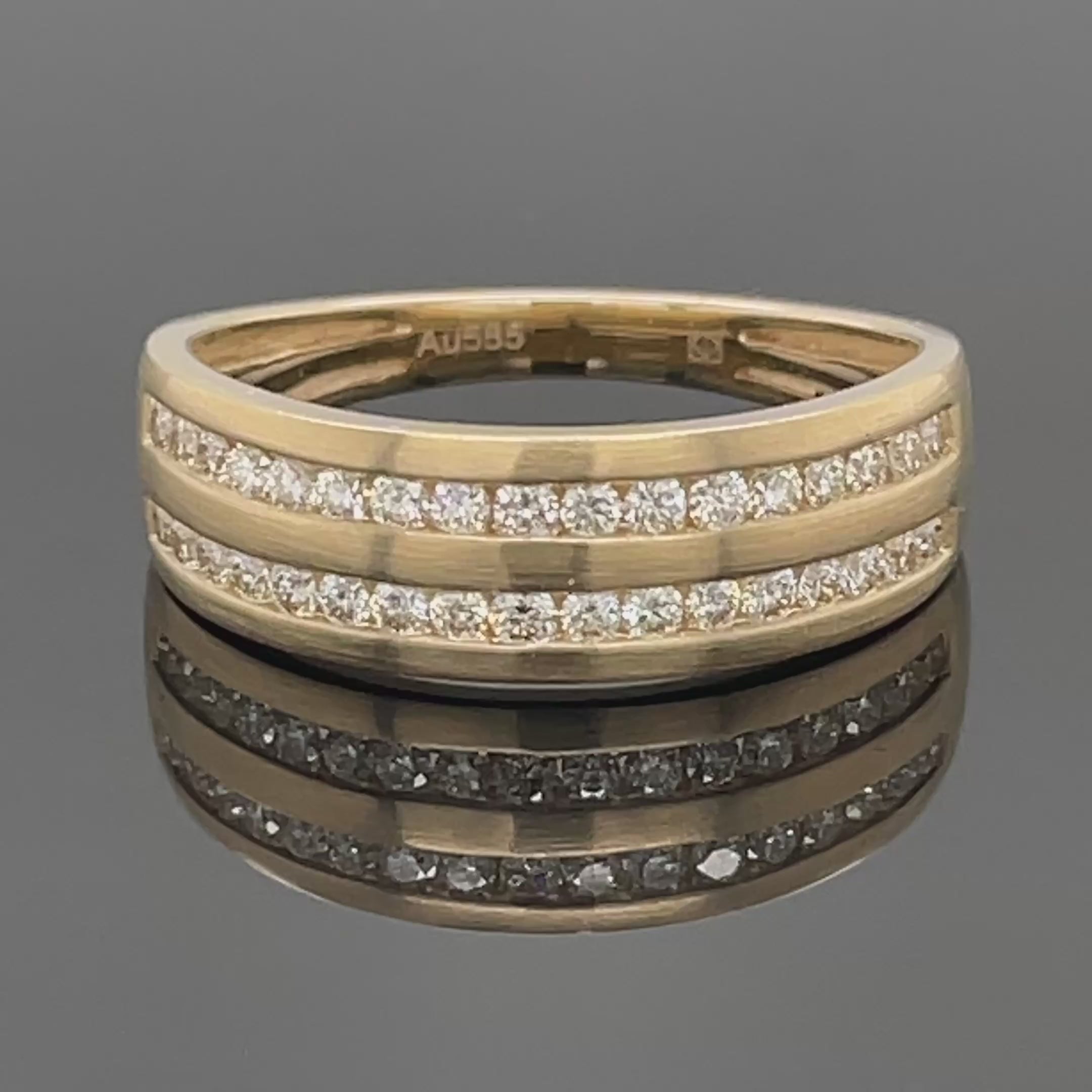 RING AUS 585/- GELBGOLD MIT BRILLANTEN LR (ges.ca. 0,50 ct.)