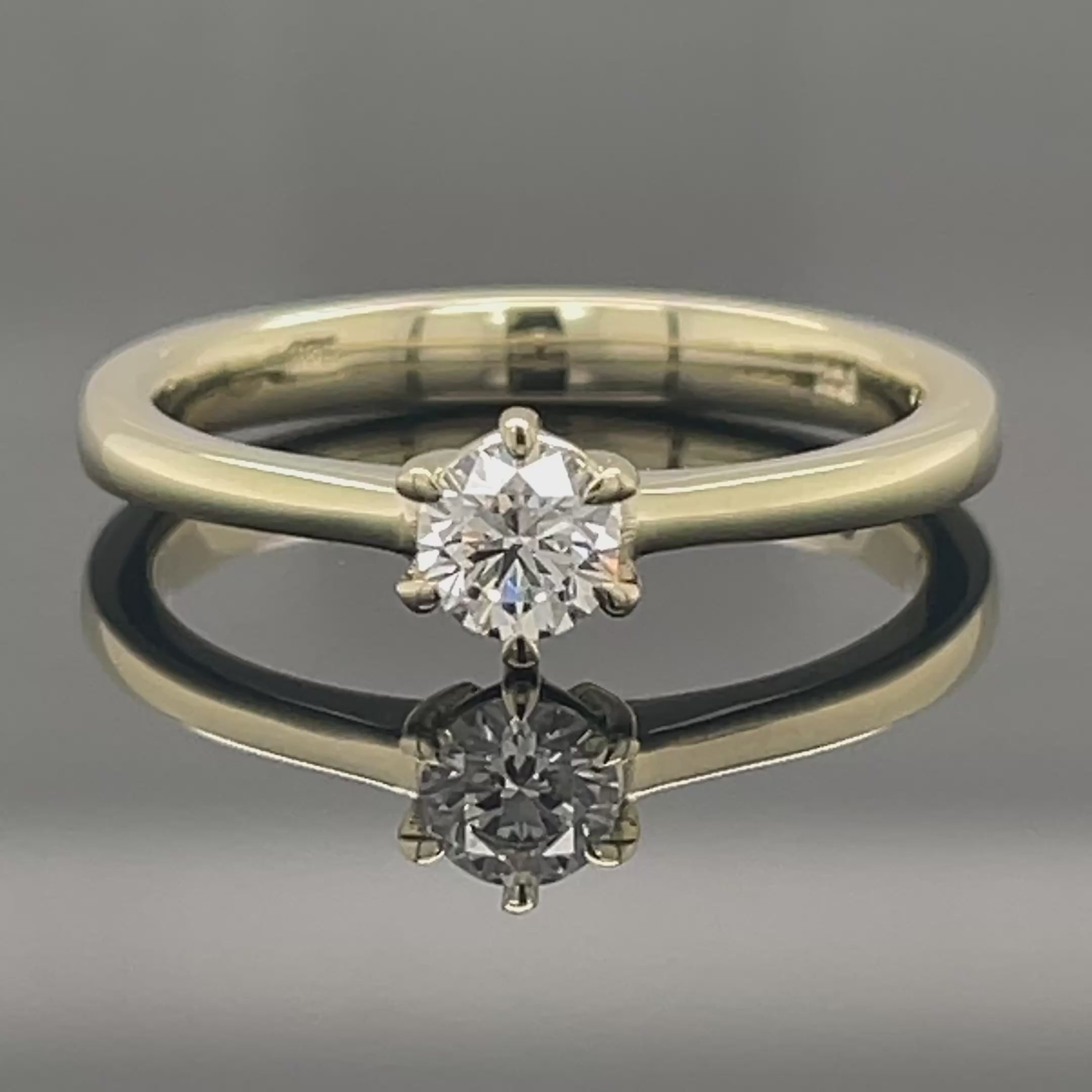 SOLITÄR RING GR. 16 (CA.50) AUS 585/- GELBGOLD mit Brillant (ca. 0,25 ct.)