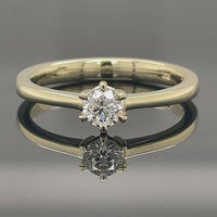 SOLITÄR RING GR. 16 (CA.50) AUS 585/- GELBGOLD mit Brillant (ca. 0,25 ct.)