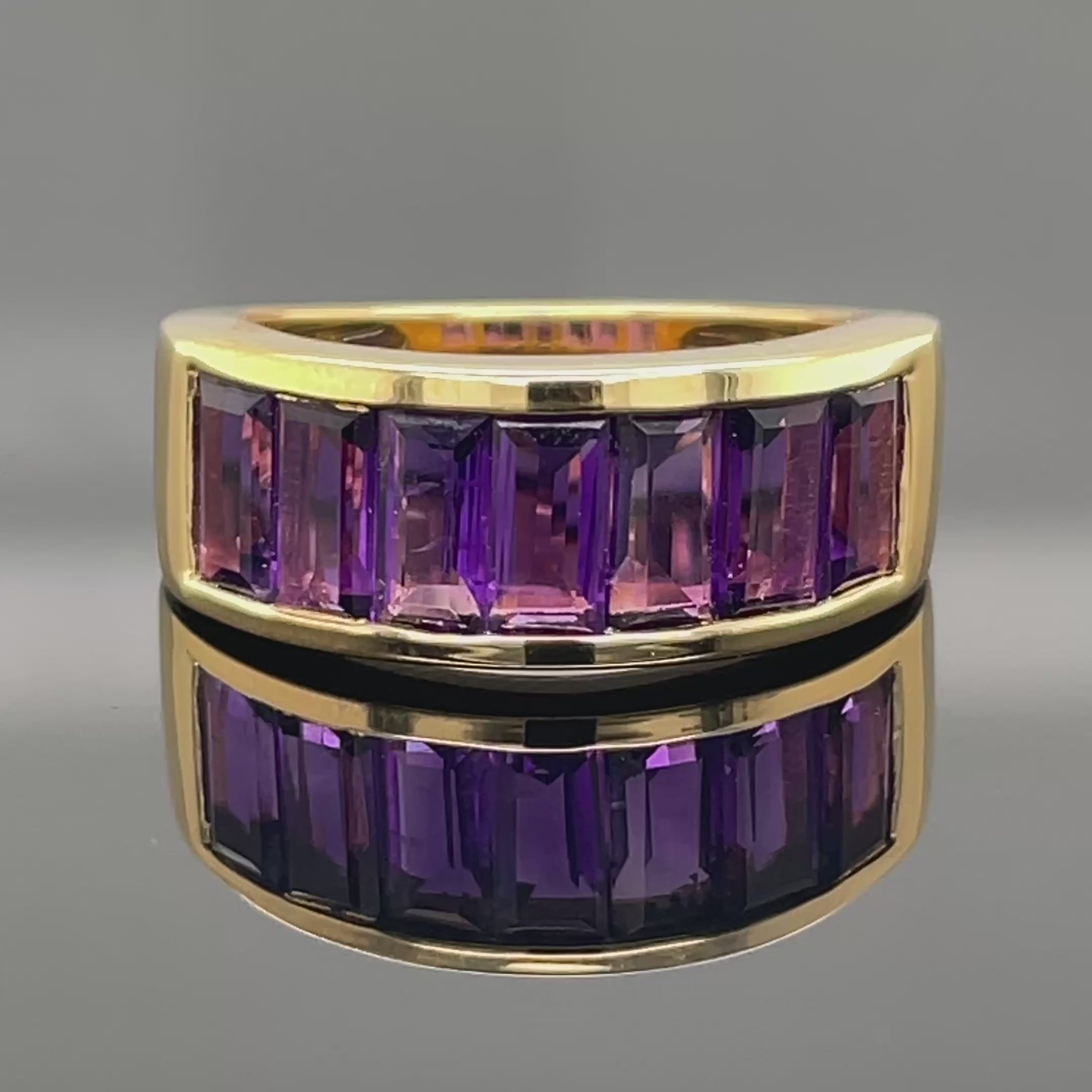 RING AUS 925/- SILBER VERGOLDET MIT AMETHYST