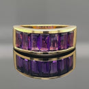 RING AUS 925/- SILBER VERGOLDET MIT AMETHYST