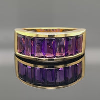 RING AUS 925/- SILBER VERGOLDET MIT AMETHYST