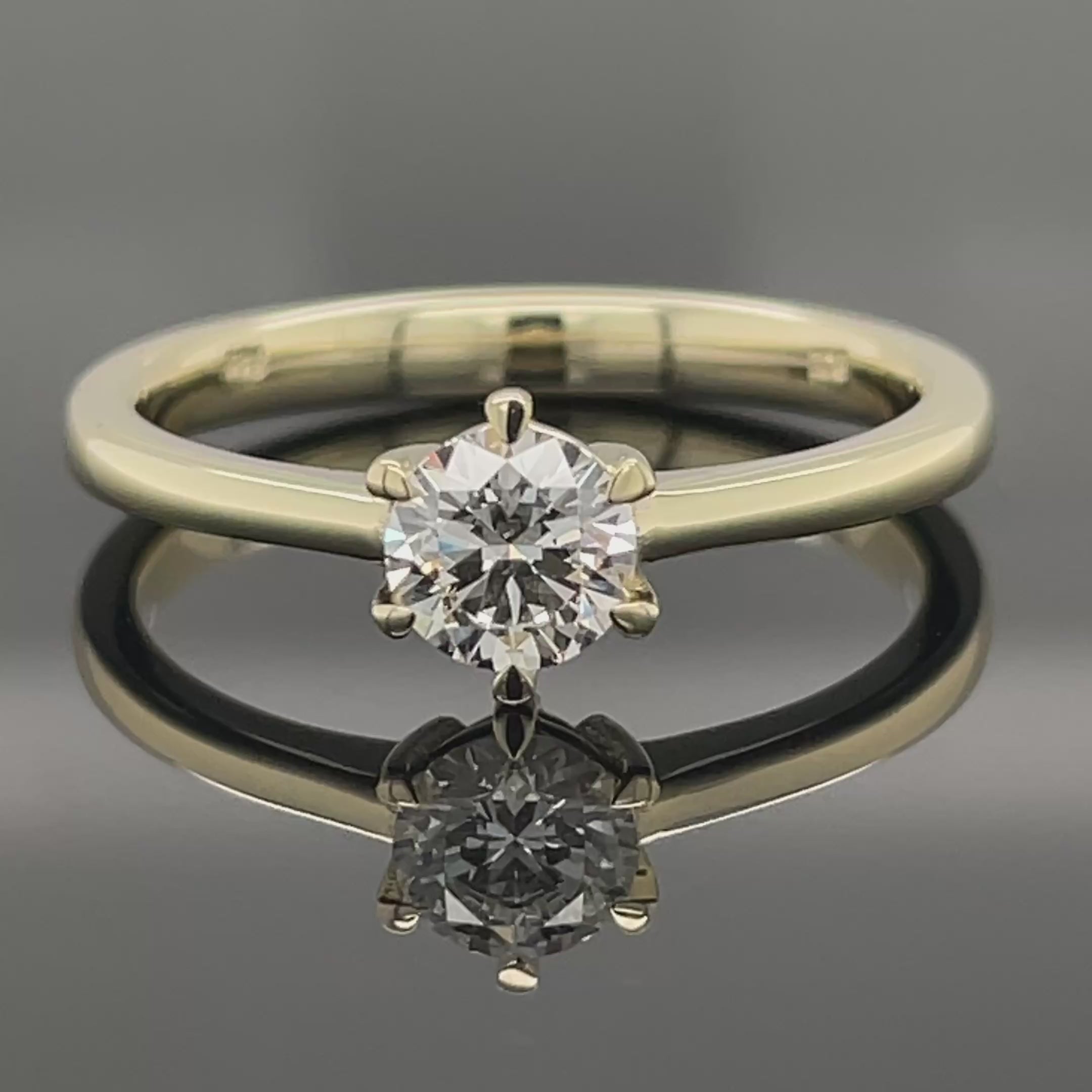 SOLITÄR RING GR. 17 ( CA.53) AUS 585/- GELBGOLD mit Brillant (ca. 0,51 ct.)