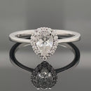RING AUS 925/- SILBER RHODINIERT MIT ZIRKON (CA. 1,032 ct.)