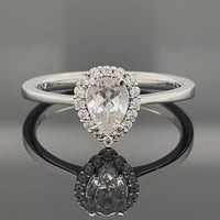 RING AUS 925/- SILBER RHODINIERT MIT ZIRKON (CA. 1,032 ct.)