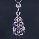 ANHÄNGER AUS 925/- SILBER BICOLOR MIT AMETHYST & ZIRKON