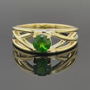 RING AUS 925/- SILBER VERGOLDET MIT CHROMDIOPSID (ca. 0,45 ct.)