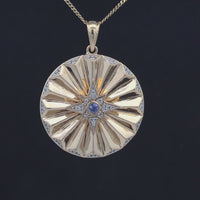 ANHÄNGER AUS 925/- SILBER VERGOLDET MIT TANSANIT & WEIßTOPAS