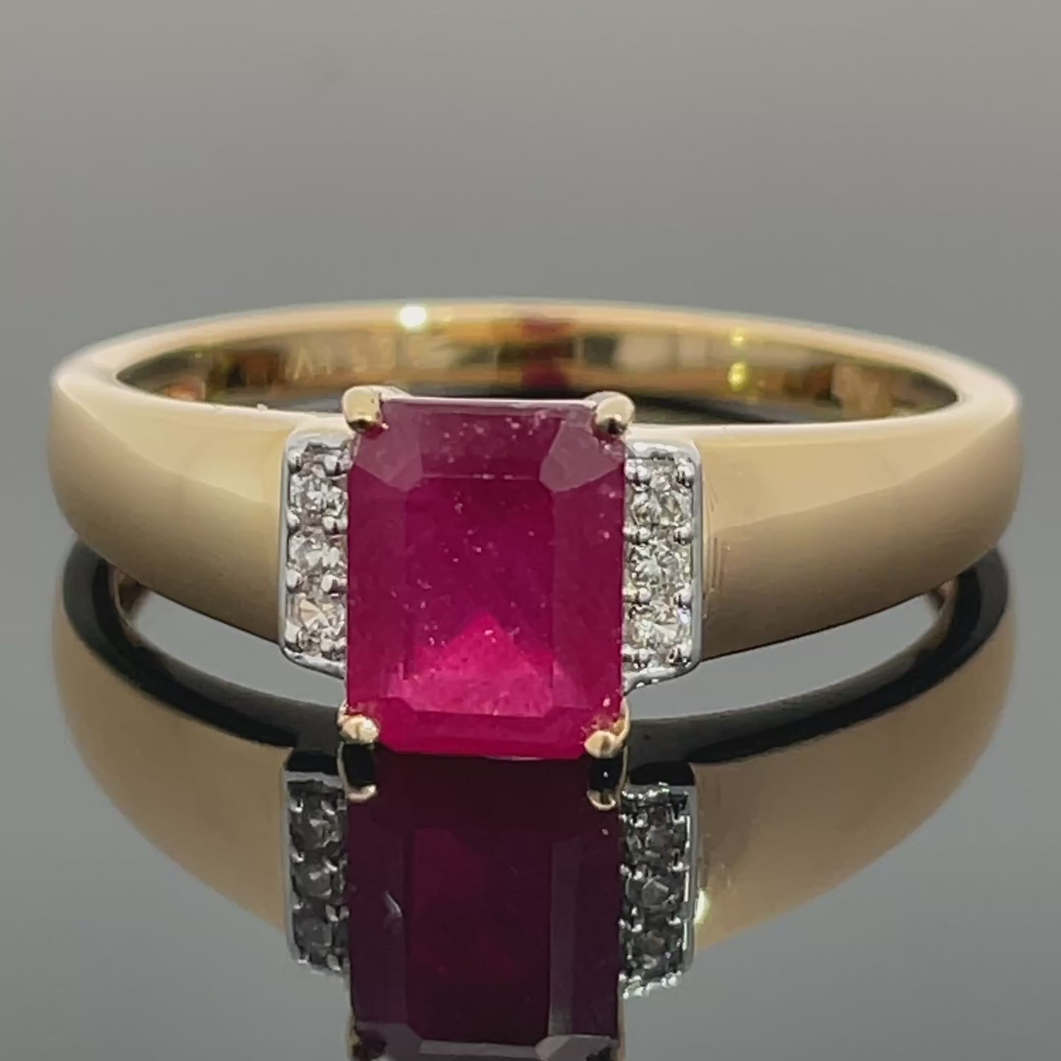 RING AUS 925/- SILBER VERGOLDET MIT SAMBIA RUBIN & ZIRKON