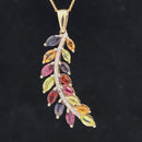 ANHÄNGER AUS 375/- GELBGOLD MIT MULTI EDELSTEINE & DIAMANTEN