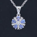 ANHÄNGER AUS 925/- SILBER RHODINIERT MIT TANSANIT & ZIRKON