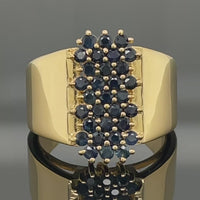 RING AUS 925/- SILBER VERGOLDET MIT SAPHIR