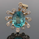 ANHÄNGER AUS 375/- GELBGOLD mit Zirkon (ca. 3,85 ct.)