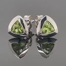 OHRSTECKER AUS 925/- SILBER RHODINIERT MIT PERIDOT (CA.1,0 ct.)