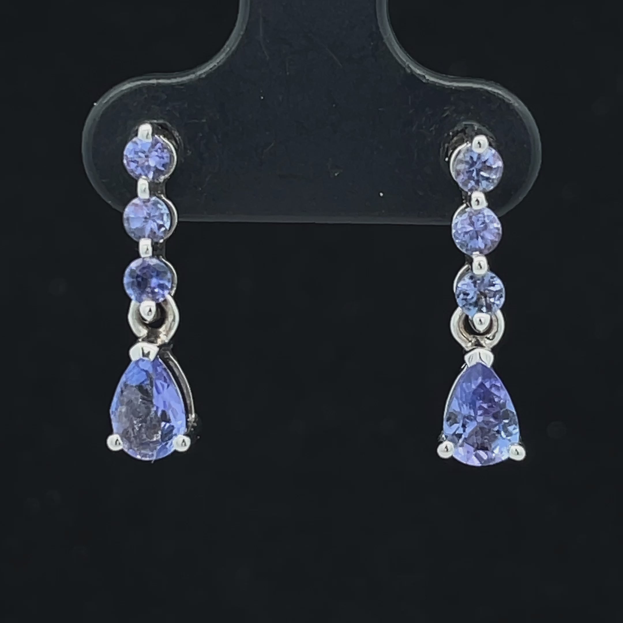OHRSTECKER AUS 925/- SILBER RHODINIERT MIT TANSANIT