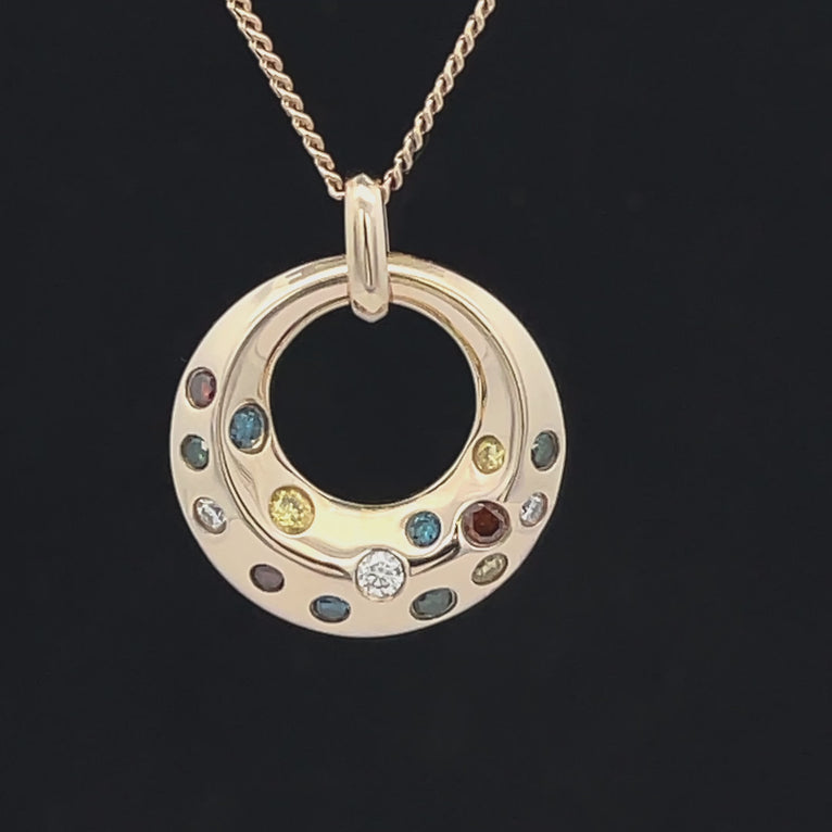 ANHÄNGER AUS 585/- GELBGOLD MIT MULTI BRILLANTEN (ges.ca. 0,35 ct.)