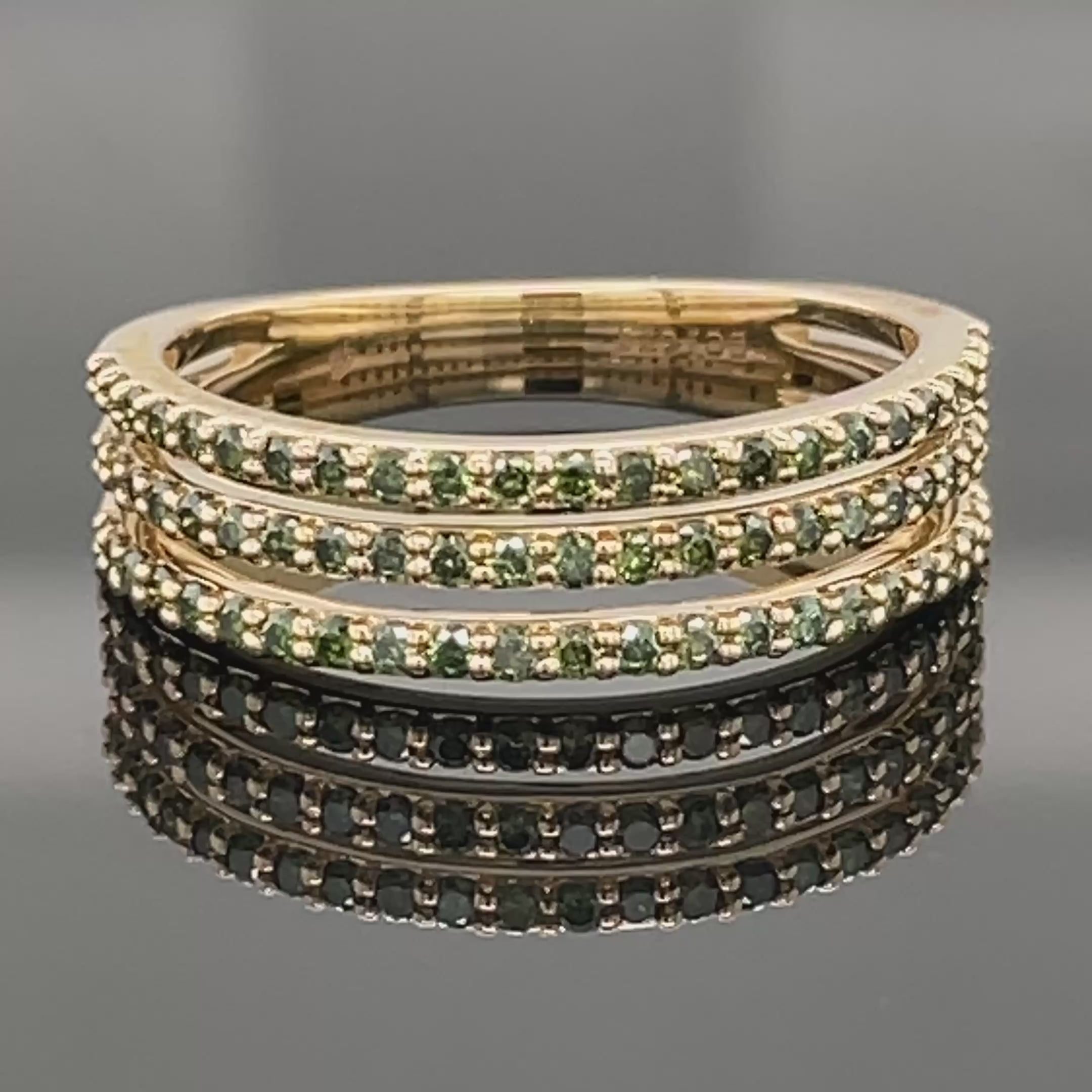 RING AUS 375/- GELBGOLD MIT BRILLANTEN BEH. (ges.ca. 0,483 ct.)