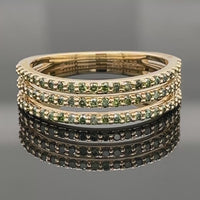 RING AUS 375/- GELBGOLD MIT BRILLANTEN BEH. (ges.ca. 0,483 ct.)