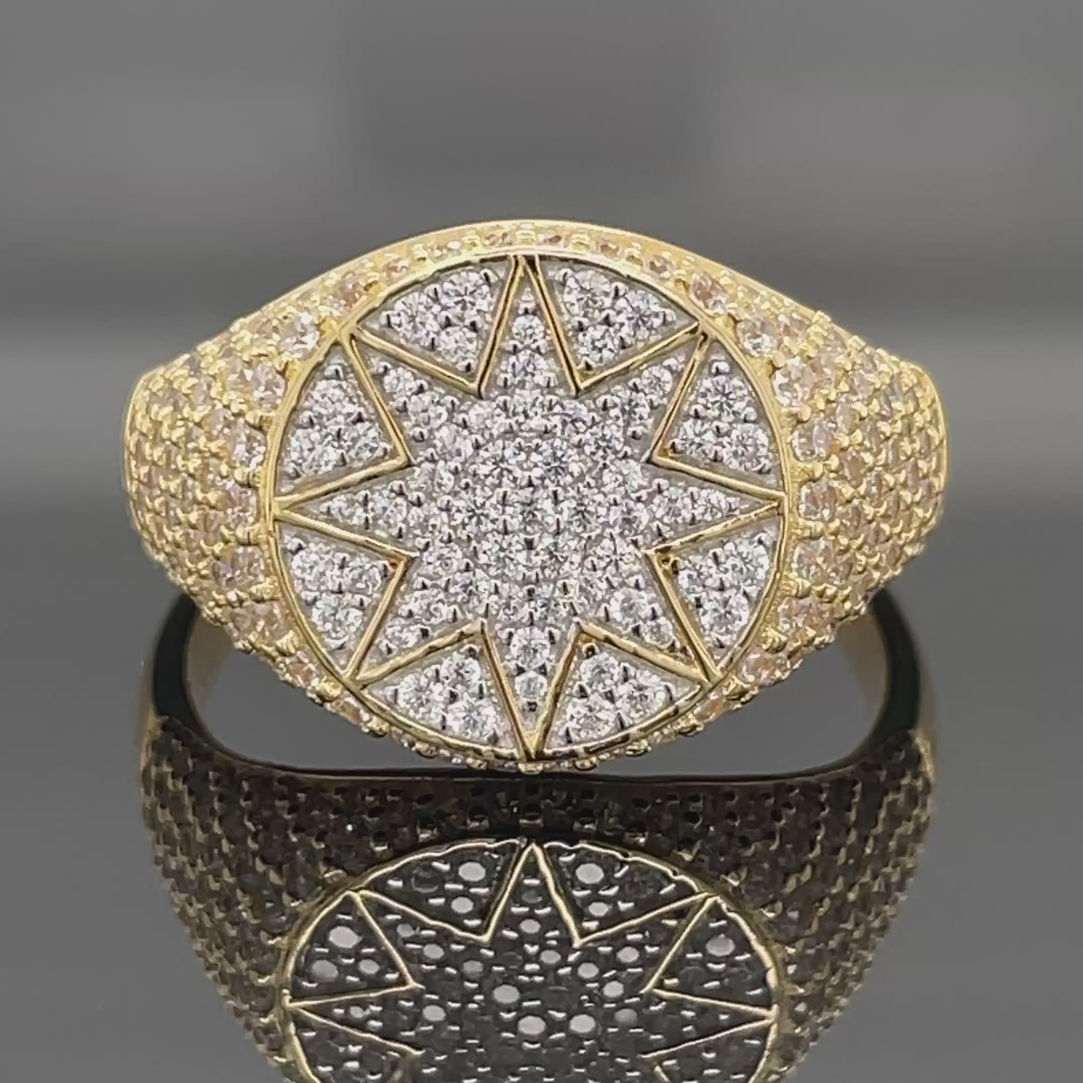 RING AUS 925/- SILBER VERGOLDET MIT ZIRKONIA