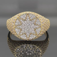 RING AUS 925/- SILBER VERGOLDET MIT ZIRKONIA