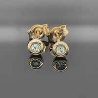 OHRSTECKER AUS 375/- GELBGOLD MIT PARAIBA-TURMALIN (GES.CA.0,12CT.)