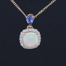 ANHÄNGER AUS 925/- SILBER VERGOLDET MIT ÄTHIOP. OPAL, TANSANIT & ZIRKON
