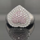 RING AUS 925/- SILBER RHODINIERT MIT ZIRKONIA