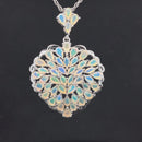 ANHÄNGER AUS 925/- SILBER RHODINIERT MIT ÄTHIOP. OPAL
