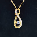 KETTE MIT ANHÄNGER 925/-SILBER VERGOLDET MIT TANSANIT & ZIRKON