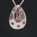 GLEITER AUS 925/-SILBER SCHWARZ RHOD. MIT FEUEROPAL (ges.ca. 0,405 ct.)