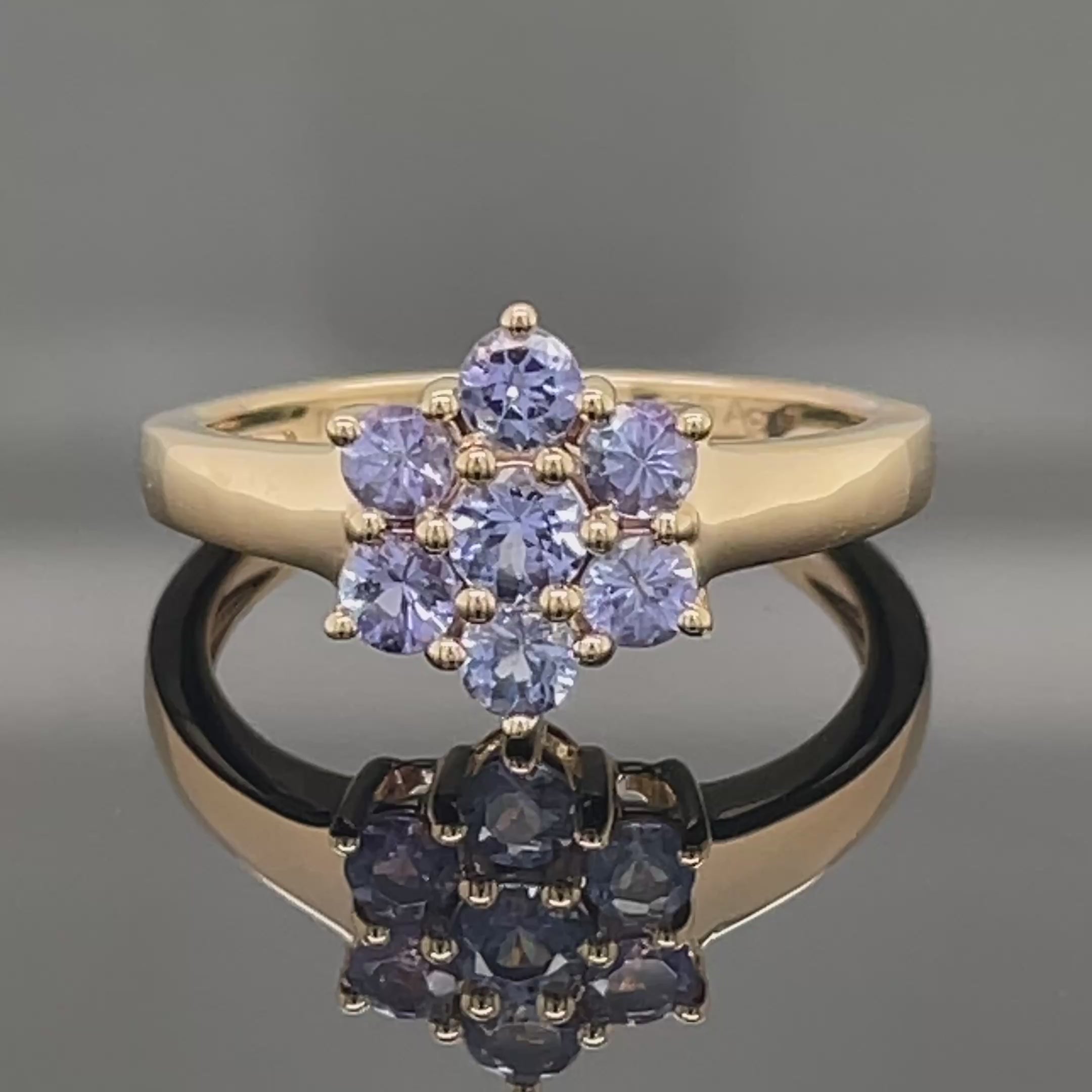RING AUS 925/- SILBER VERGOLDET MIT TANSANIT