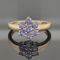 RING AUS 925/- SILBER VERGOLDET MIT TANSANIT