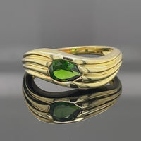 RING AUS 925/- SILBER VERGOLDET MIT CHROMDIOPSID ( CA. 0,60 ct.)