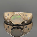 RING AUS 925/- SILBER VERGOLDET MIT ÄTHIOP. OPAL & ZIRKON