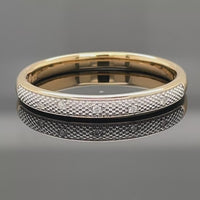 RING AUS 375/- GELBGOLD MIT BRILLANTEN SI  (GES. CA. 0,03 ct.)