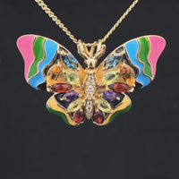 ANHÄNGER AUS 925/- SILBER VERGOLDET MIT MULTI EDELSTEINE