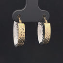 CREOLEN AUS 375/- GOLD BICOLOR, DIAMATIERT
