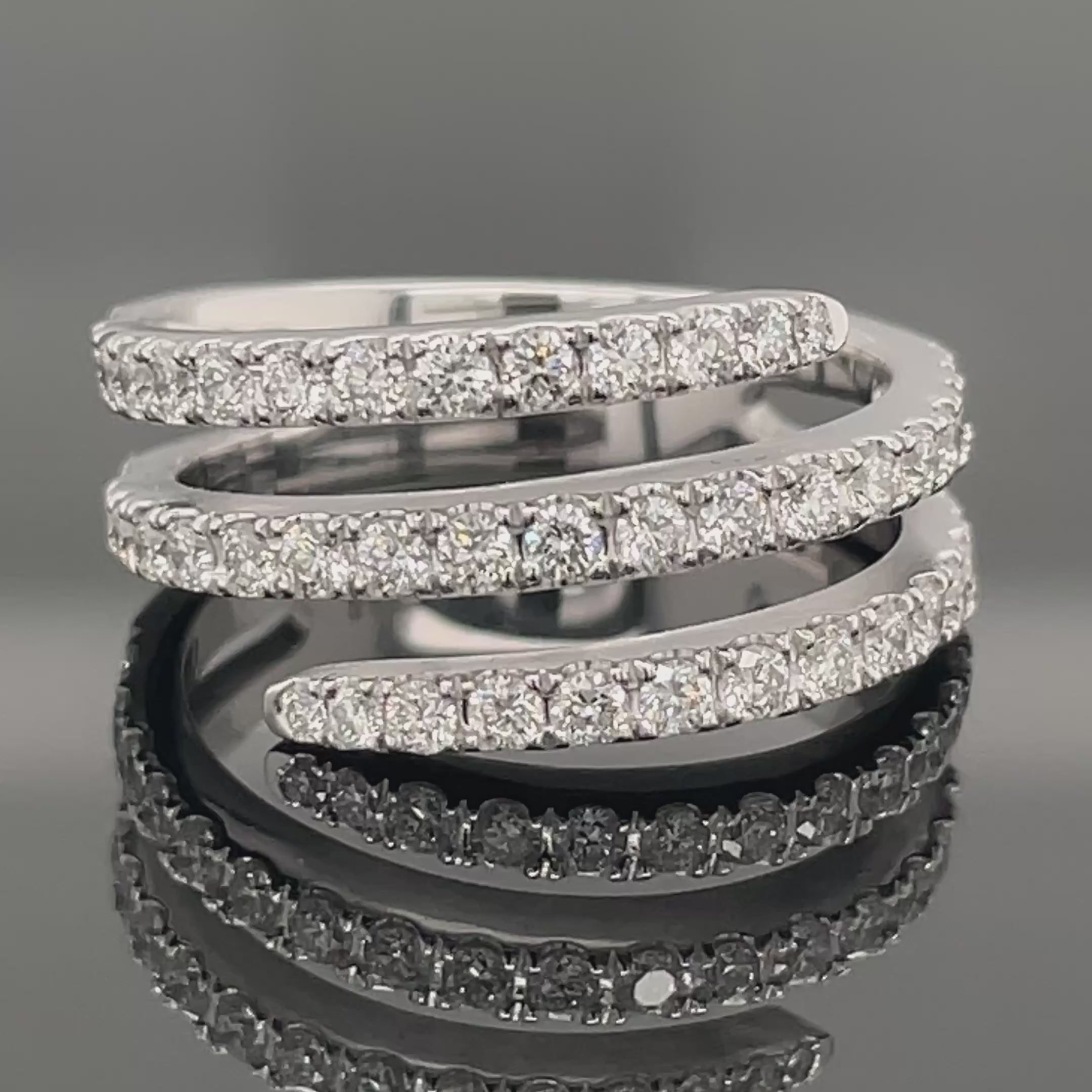 RING AUS 585/- WEIßGOLD MIT DIAMANTEN SI ( GES.CA.0,86 ct.)