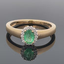 RING AUS 925/- SILBER VERGOLDET MIT SAMBIA SMARAGD