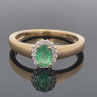 RING AUS 925/- SILBER VERGOLDET MIT SAMBIA SMARAGD