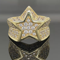 RING AUS 925/- SILBER GELBGOLDPLATTIERT MIT ZIRKONIA