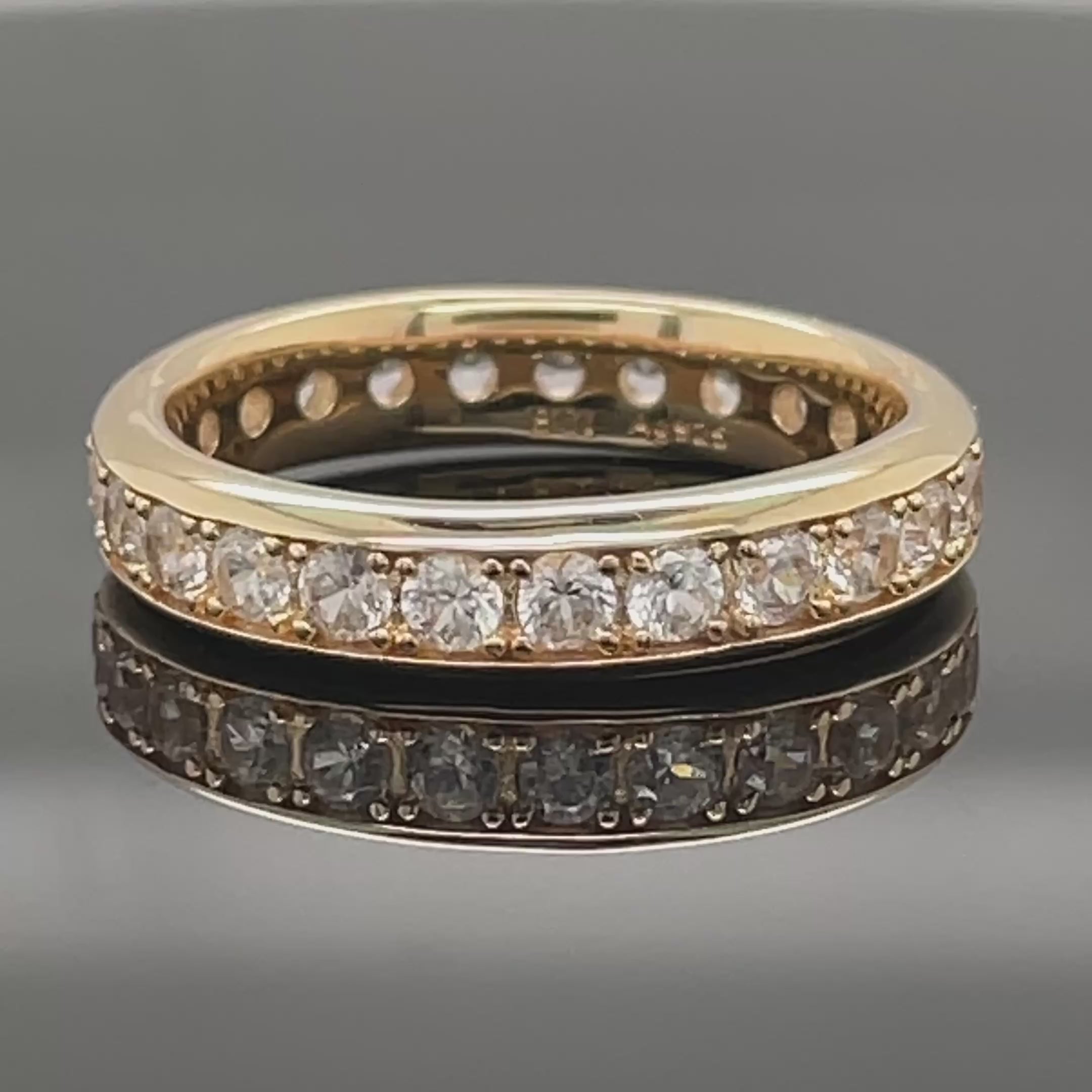 RING AUS 925/- SILBER VERGOLDET MIT ZIRKON